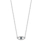 Polished 1/6 carat Diamond and Sapphire Small Evil Eye Necklace - WBC