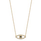 Polished 1/2 carat Diamond and Sapphire Medium Evil Eye Necklace - WBC