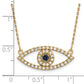 Polished 1/2 carat Diamond and Sapphire Medium Evil Eye Necklace - WBC