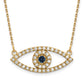 Polished 1/2 carat Diamond and Sapphire Medium Evil Eye Necklace - WBC
