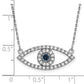 Polished 1/2 carat Diamond and Sapphire Medium Evil Eye Necklace - WBC