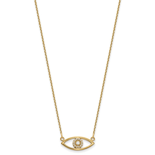 Polished 1/10 carat Diamond Small Evil Eye - WBC