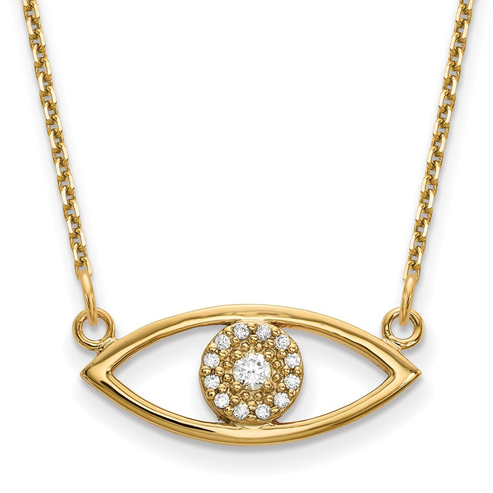Polished 1/10 carat Diamond Small Evil Eye - WBC