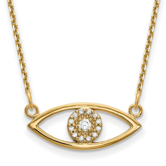 Polished 1/10 carat Diamond Small Evil Eye - WBC