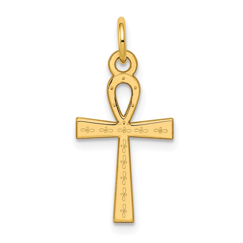 Laser Designed Ankh Cross Charm - WBC