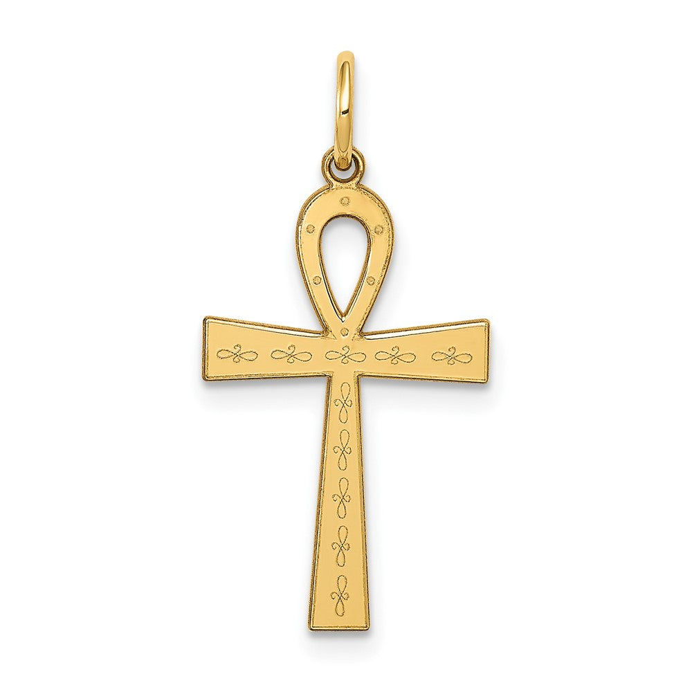 Laser Designed Ankh Cross Charm - WBC