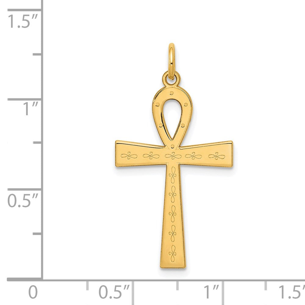 Laser Designed Ankh Cross Pendant - WBC