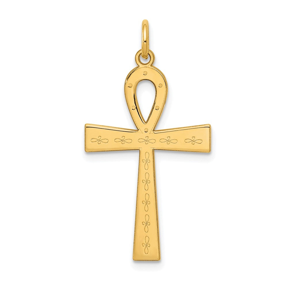 Laser Designed Ankh Cross Pendant - WBC