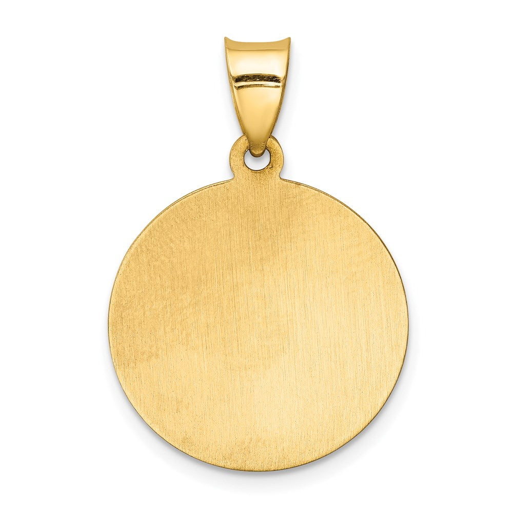 Polished and Satin Hollow Caridad Del Cobre Medal Round Pendant - WBC