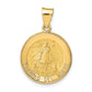 Polished and Satin Hollow Caridad Del Cobre Medal Round Pendant - WBC