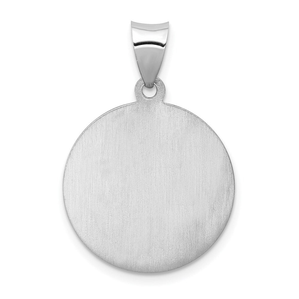 Polished and Satin Hollow Our Guardian Angel Medal Charm - WBC