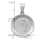 Polished and Satin Hollow Our Guardian Angel Medal Charm - WBC