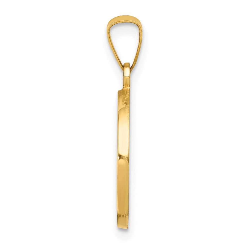 Polished and Satin Hollow FIRST HOLY COMMUNION Medal Round Pendant - WBC