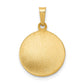 Polished and Satin Hollow FIRST HOLY COMMUNION Medal Round Pendant - WBC