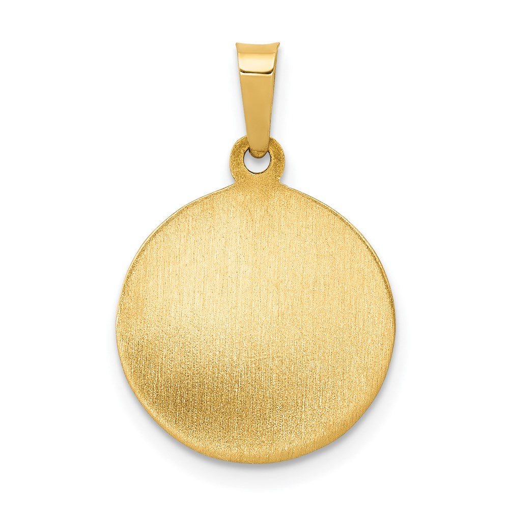 Polished and Satin Hollow FIRST HOLY COMMUNION Medal Round Pendant - WBC