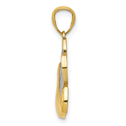 and Rhodium Dove with Olive Brance Pendant - WBC