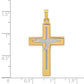 and Rhodium Polished and Satin Cross with Dove Pendant - WBC