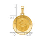 Polished and Satin Hollow Spanish Mi Primera Comunion Medal Round Pendant - WBC