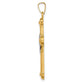 Two-tone Hollow Polished Draped Cross - WBC