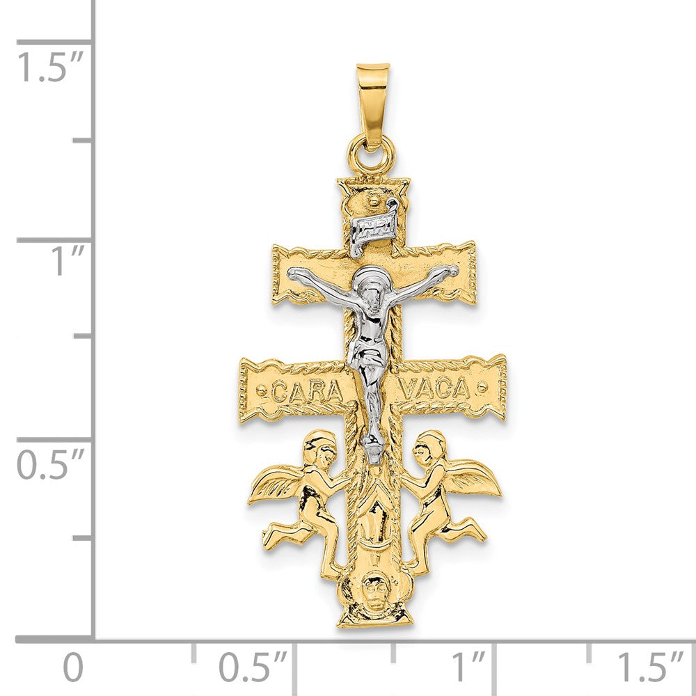 Two-tone Cara Vaca Crucifix Pendant - WBC