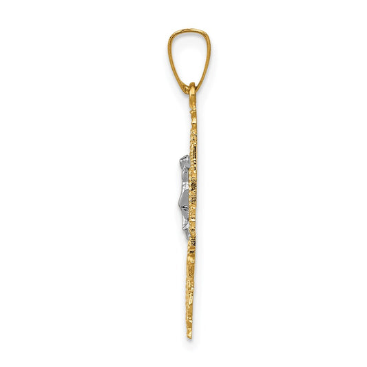 Two-tone Cara Vaca Crucifix Pendant - WBC