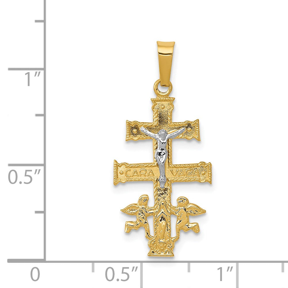 Two-tone Cara Vaca Crucifix Pendant - WBC