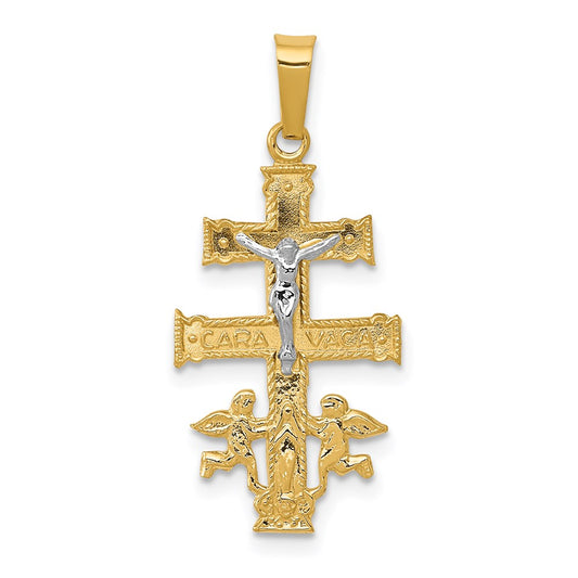 Two-tone Cara Vaca Crucifix Pendant - WBC