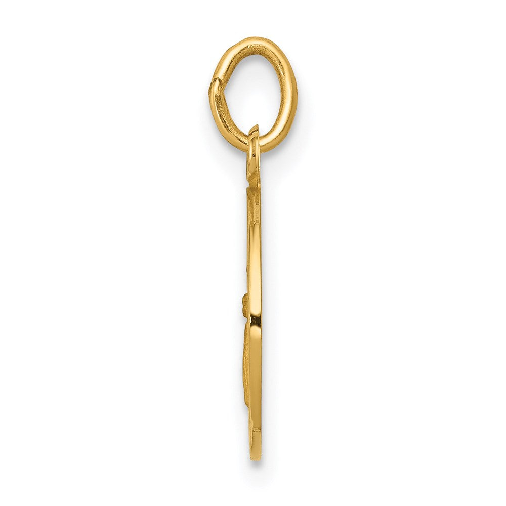 Polished and Satin Solid Our Guardian Angel Medal Charm - WBC