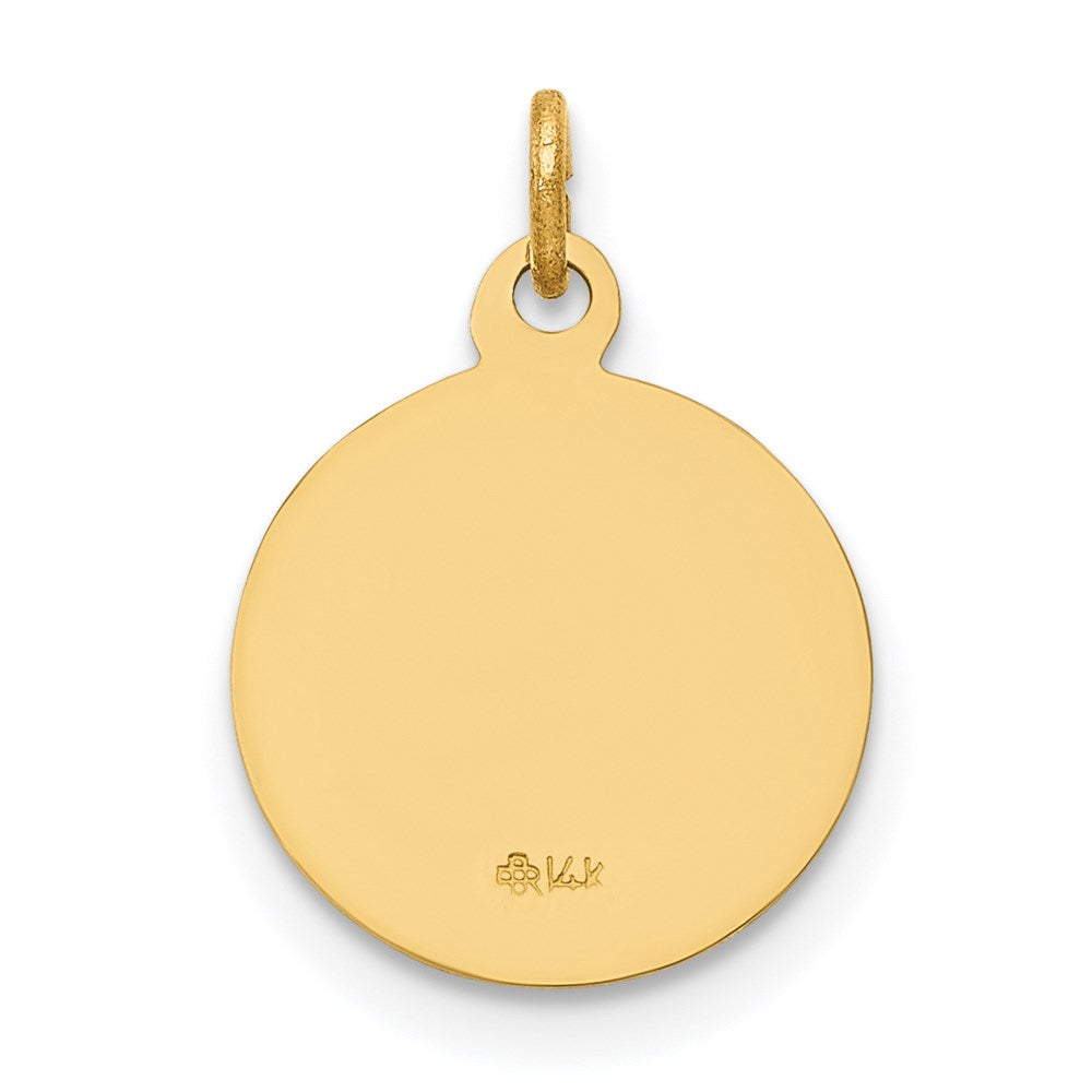 Polished and Satin Solid Our Guardian Angel Medal Charm - WBC