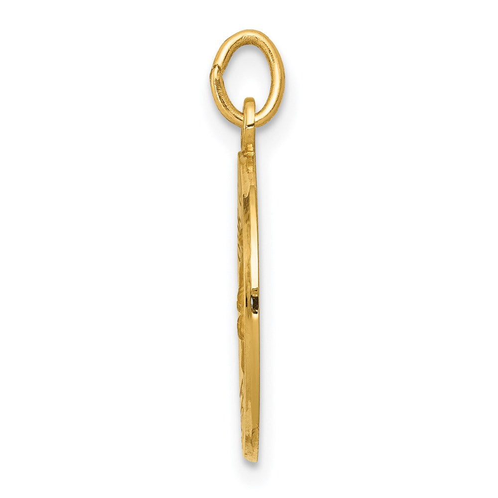 Polished and Satin Solid Our Guardian Angel Medal Charm - WBC