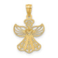 and Rhodium Filigree Angel with Heart Pendant - WBC