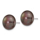 12- Black Button Freshwater Cultured Pearl Stud Post Earrings - WBC