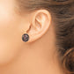 12- Black Button Freshwater Cultured Pearl Stud Post Earrings - WBC