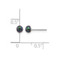 3- Black Button Freshwater Cultured Pearl Stud Post Earrings - WBC