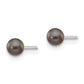 3- Black Round Freshwater Cultured Pearl Stud Post Earrings - WBC