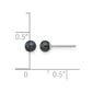 3- Black Round Freshwater Cultured Pearl Stud Post Earrings - WBC