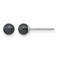 3- Black Round Freshwater Cultured Pearl Stud Post Earrings - WBC
