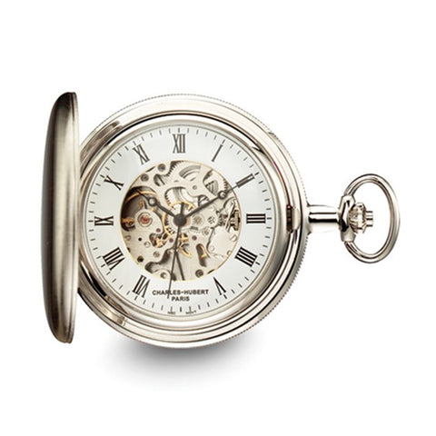 Charles Hubert Satin Chrome-finish Brass Pocket Watch