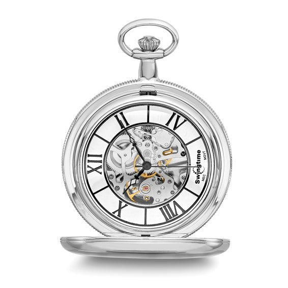 Swingtime Chrome-finish Brass 50mm Mechanical Pocket Watch