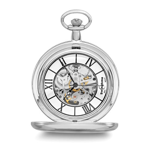 Swingtime Chrome-finish Brass 50mm Mechanical Pocket Watch