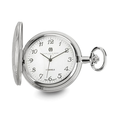 Charles Hubert Chrome-finish Brass Basketweave Pocket Watch