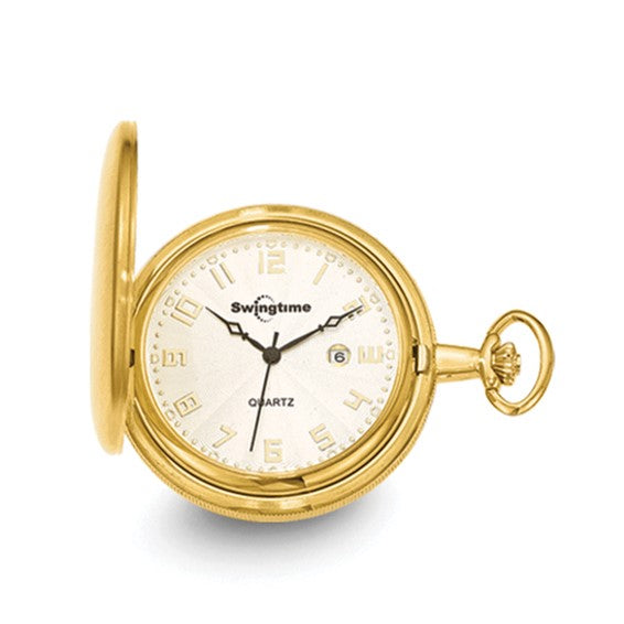 Swingtime Gold-finish Brass Quartz 50mm Pocket Watch