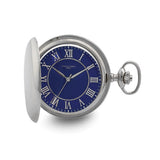 Charles Hubert Chrome-finish Blue Dial Quartz Pocket Watch