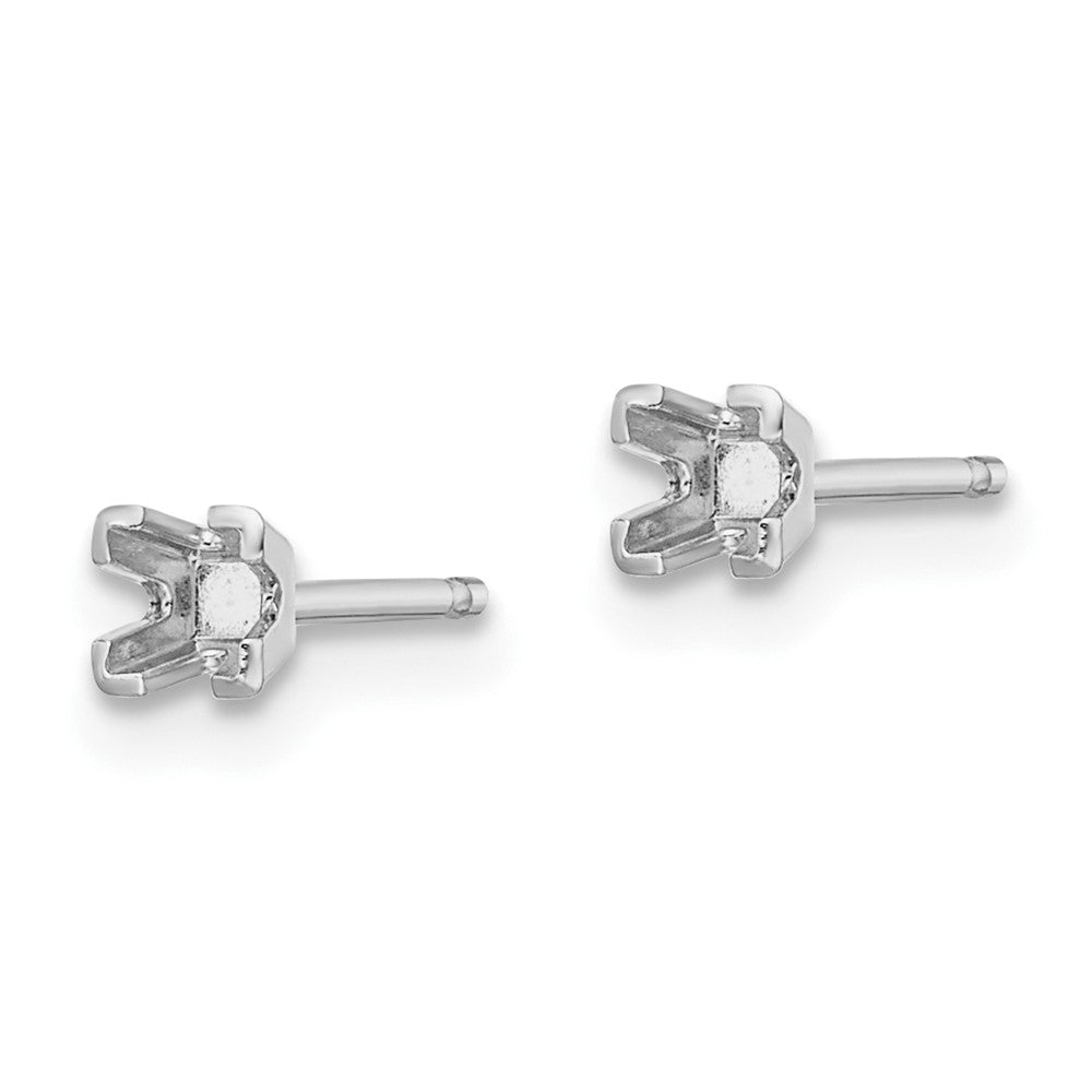 Princess Cut Stud Earring Mountings - WBC