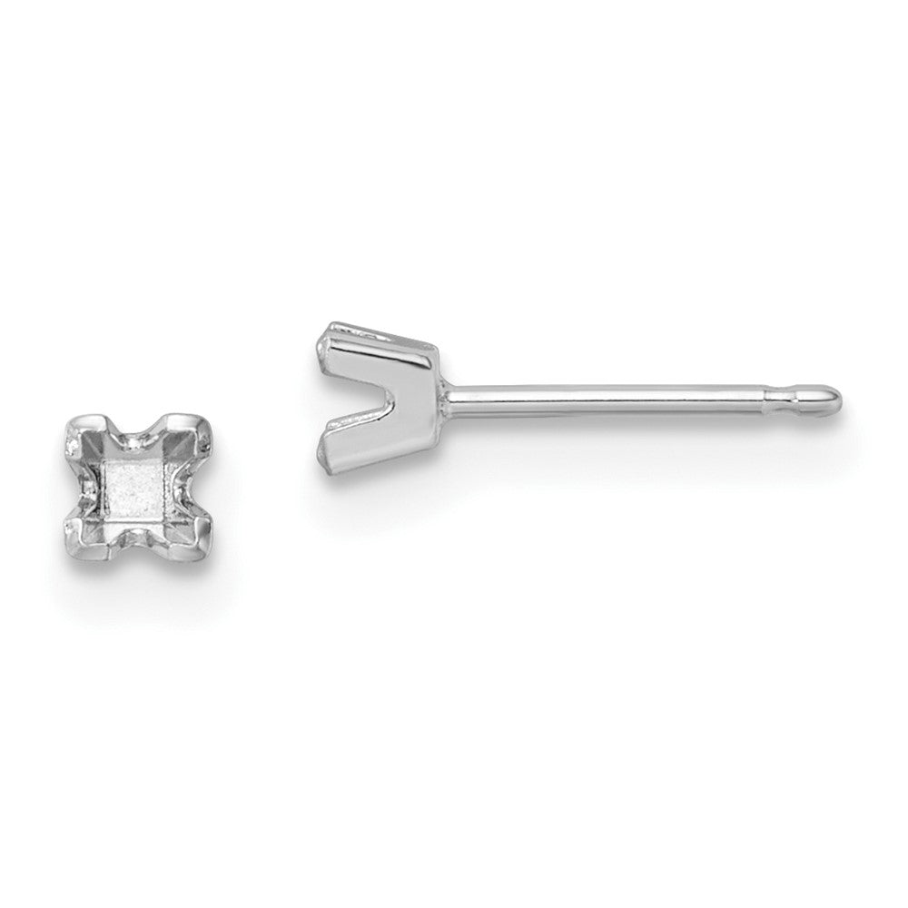 Princess Cut Stud Earring Mountings - WBC