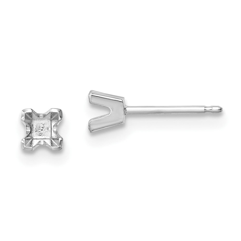 Princess Cut Stud Earring Mountings - WBC
