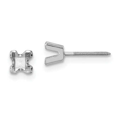 Princess Cut Stud Earring Mountings - WBC
