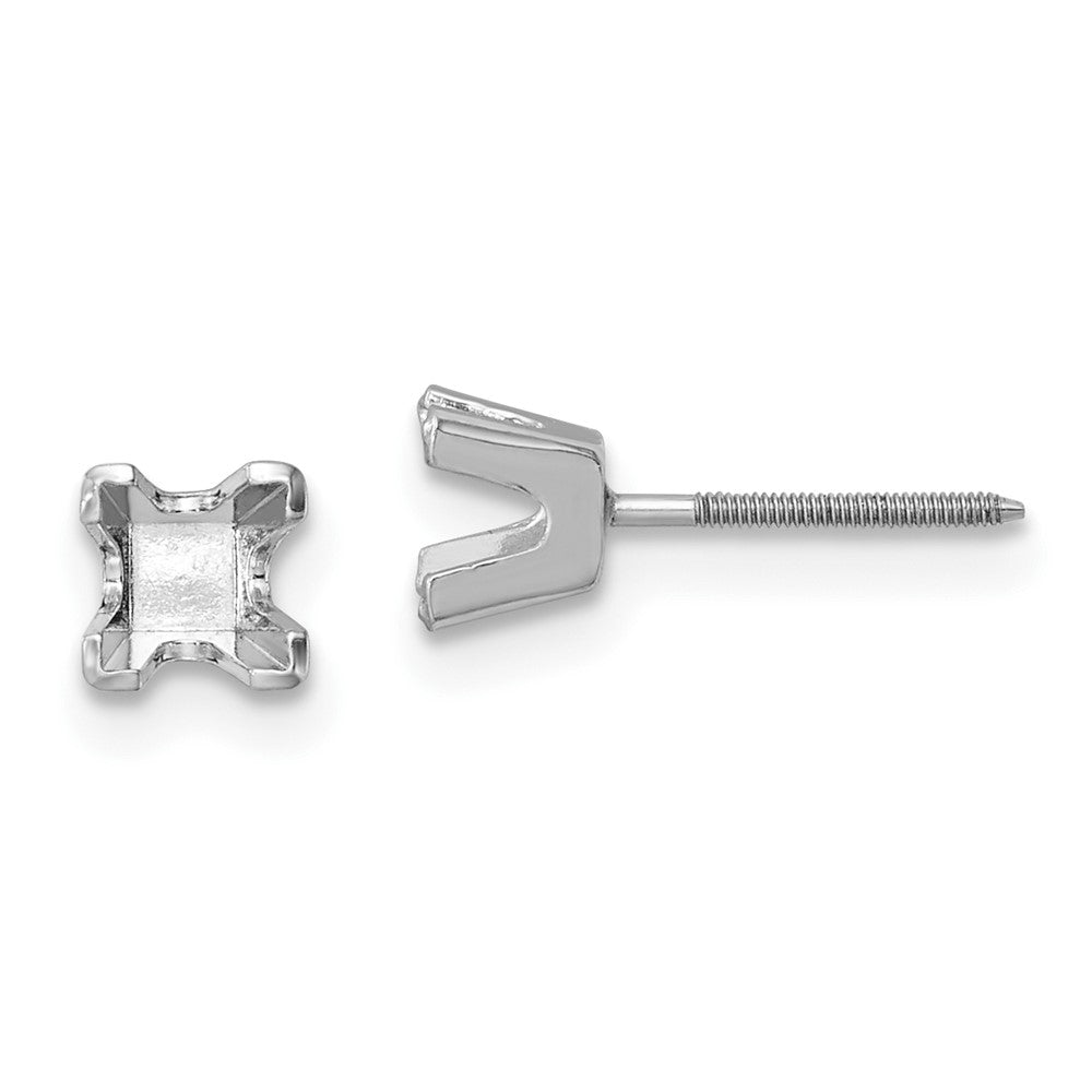 Princess Cut Stud Earring Mountings - WBC