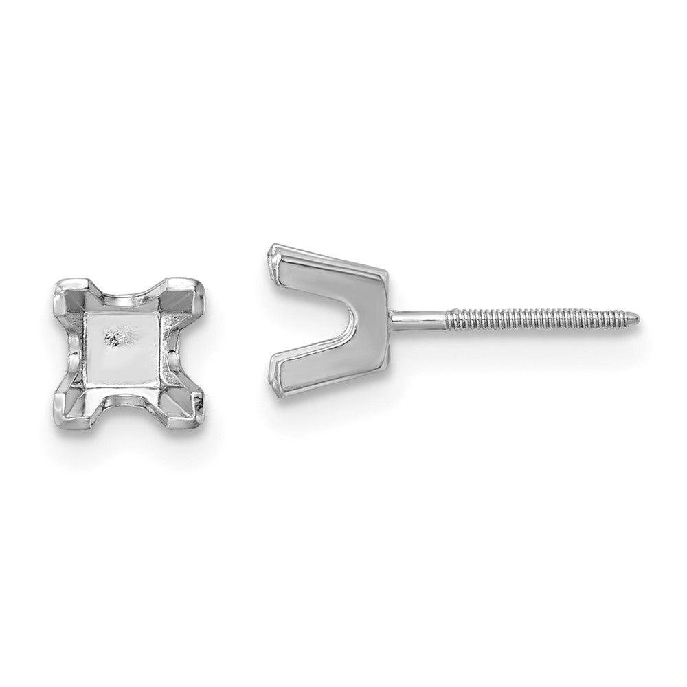 Princess Cut Stud Earring Mountings - WBC