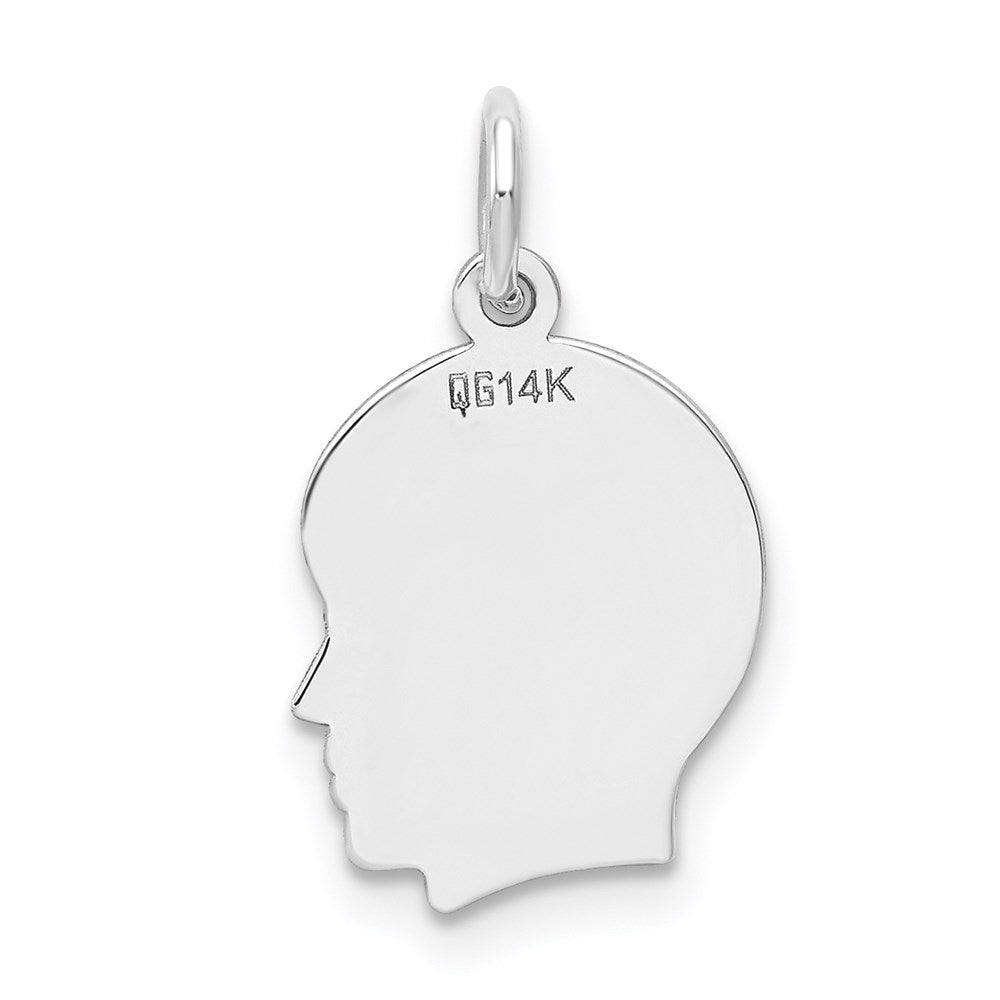 Plain Small.009 Depth Facing Right Engravable Boy Charm - WBC